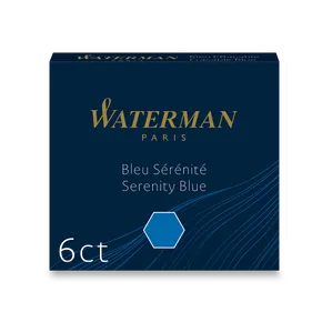Wkłady atramentowe Waterman krótkie niebieskie, zmywalne